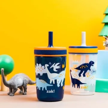 Zak Designs Kelso Tumblers for Kids, 15oz Leak-Proof Set