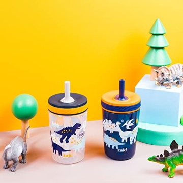 Zak Designs Kelso Tumblers for Kids, 15oz Leak-Proof Set