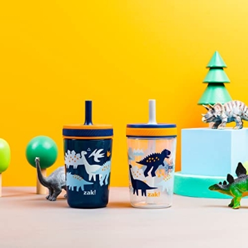 Zak Designs Kelso Tumblers for Kids, 15oz Leak-Proof Set