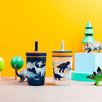 Zak Designs Kelso Tumblers for Kids, 15oz Leak-Proof Set