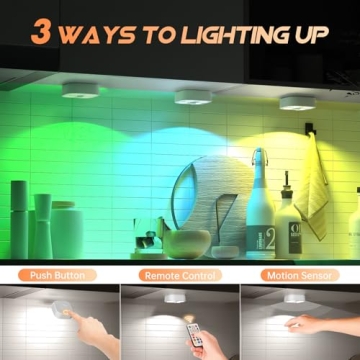 Wireless Step Puck Lights With Charging Station