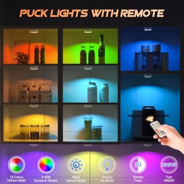 Wireless Step Puck Lights With Charging Station
