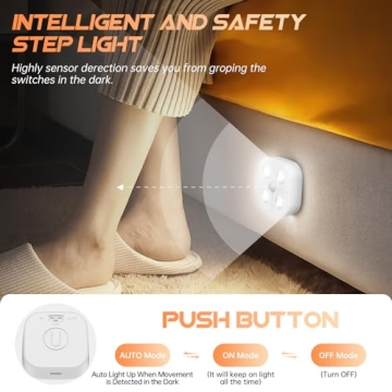 Wireless Step Puck Lights With Charging Station