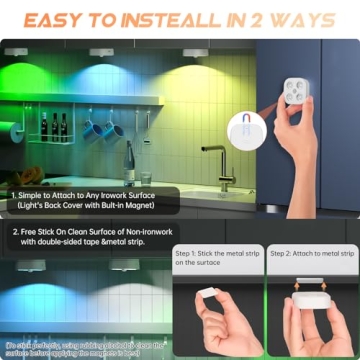 Wireless Step Puck Lights With Charging Station