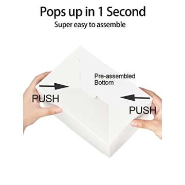 Happyhiram 30 CT Large Welcome Boxes with Handles White, 9x6x6 Gable Gift Easter Boxes Cardboard Paper Party Favor Boxes Barn Style Carry Out Box Recyclable Paper Gift Packaging Boxes for Food Box