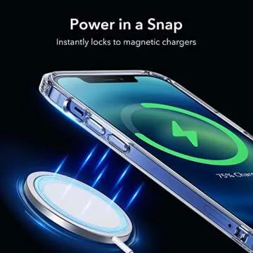 ESR for iPhone 12 Case/iPhone 12 Pro Case, Compatible with MagSafe, Shockproof Military-Grade Protection, Magnetic Phone Case for iPhone 12/12 Pro, Classic Hybrid Case (HaloLock), Clear