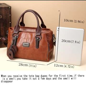 mcuvaec Handbags and Purses for women Vegan Leather Tote Bag for Women Satchel Shoulder Bags Travel Purse with Compartments (Brown)