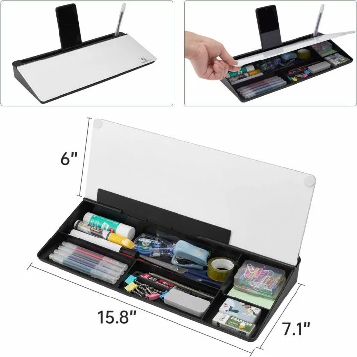 Small Glass Desktop Whiteboard for Organized Workspaces
