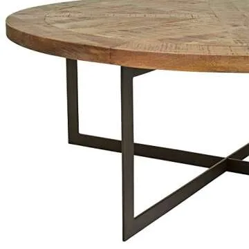 Amazon Brand – Stone & Beam Industrial Round Coffee Table, 48"W, Wood & Dark Metal