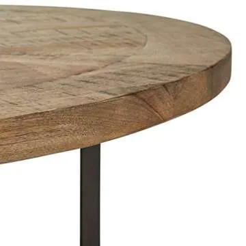 Amazon Brand – Stone & Beam Industrial Round Coffee Table, 48"W, Wood & Dark Metal
