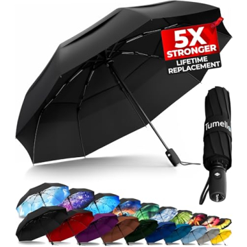 TUMELLA Windproof Travel Umbrella - Compact & Durable