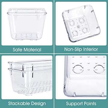 WOWBOX 13 PCS Clear Plastic Drawer Organizer Set, 5 Sizes Desk Drawer Divider Organizers and Storage Bins for Makeup, Jewelry, Gadgets for Kitchen, Bedroom, Bathroom, Office