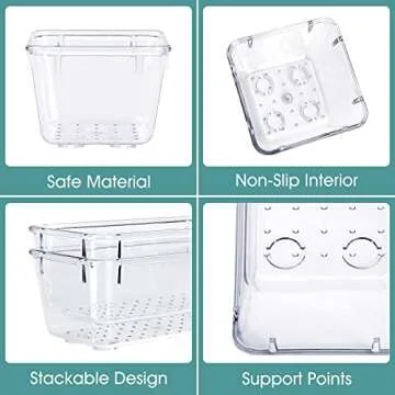 WOWBOX 13 PCS Clear Plastic Drawer Organizer Set, 5 Sizes Desk Drawer Divider Organizers and Storage Bins for Makeup, Jewelry, Gadgets for Kitchen, Bedroom, Bathroom, Office