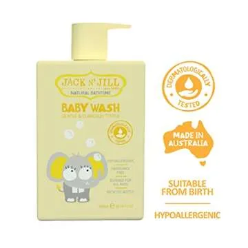Jack N' Jill Natural Bathtime Baby Wash - Baby Wash Sensitive Skin, Hypoallergenic, Fragrance Free Baby Wash, Dermatologically Tested, Perfect for Newborns, Vegan - Scent Free, 300 mL (Pack of 1)