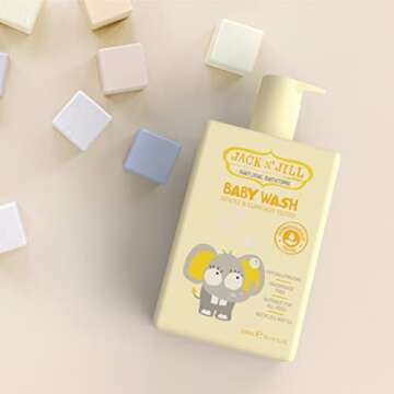 Jack N' Jill Natural Bathtime Baby Wash - Baby Wash Sensitive Skin, Hypoallergenic, Fragrance Free Baby Wash, Dermatologically Tested, Perfect for Newborns, Vegan - Scent Free, 300 mL (Pack of 1)