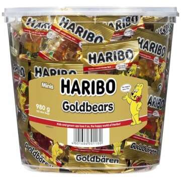 100 Mini Bags of Haribo Goldbears Gummy Bears for Everyone