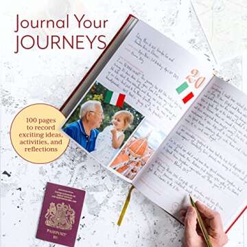 Paperoo - The Amazing Travel Bucket List Travel Journal, Best Gifts for People Who Travel, Undated Travel Journal Notebook Diary for Traveler, Travel Planner Notebook & Journal - Red Vegan Leather