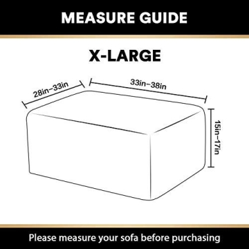 PrinceDeco Stretch Ottoman Cover - Luxurious Checked Design