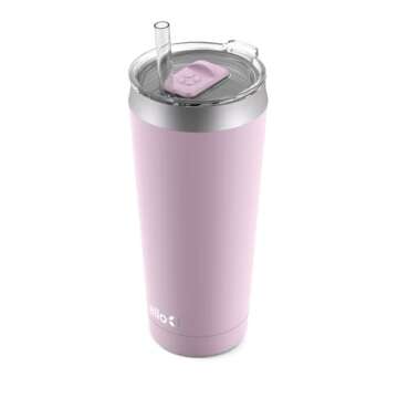 Ello Beacon Vacuum Insulated Stainless Steel Tumbler with Optional Straw, 24 oz, Cashmere Pink