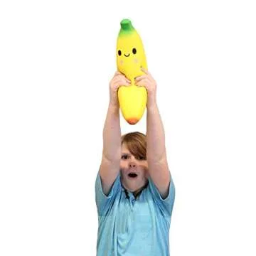 Curious Minds Jumbo Banana Squishy - Cute Foam Fidget Toy