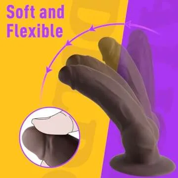 4.7'' to 8.3'' Anal Dildo Vibrator, Inflatable Dildo Black Dildo Vibrating Dildo with Adjustable Girth, Anal Sex Toys G spot Stimulator Prostate Massager, Remote Control Couples Sex Toy (Brown)