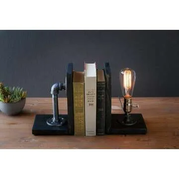 Steampunk Table Lamp with Edison Bulb & Wood Base