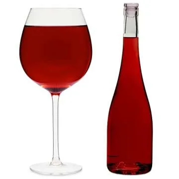 Juvale 25oz Oversized Giant Wine Glass with Stem - Extra Large Full Bottle Wine Glasses for Champagne, Funny Novelty Gift, Birthday (750ml)