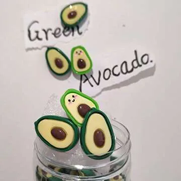 XQingmei Avocado Push Pins40 Pieces Cartoon Thumbtack Resin Avocado Fruit Push Pins Decorative Pins Office Supplies for Message Photo Postcard Note Paper Stationery(Avocado)