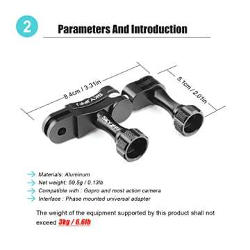 360 Rotation Aluminum GoPro Handlebar Mount for Action Cameras
