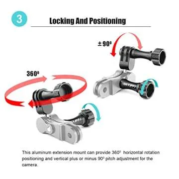 360 Rotation Aluminum GoPro Handlebar Mount for Action Cameras