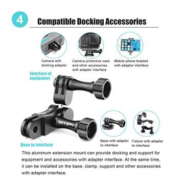360 Rotation Aluminum GoPro Handlebar Mount for Action Cameras