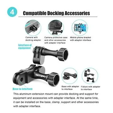 360 Rotation Aluminum GoPro Handlebar Mount for Action Cameras