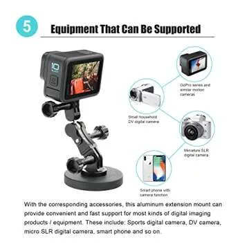 360 Rotation Aluminum GoPro Handlebar Mount for Action Cameras