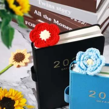5pcs Sunflower Crochet Bookmarks - A Perfect Gift for Book Lovers