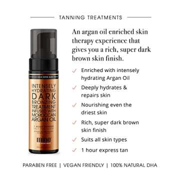 MineTan Moroccan Self Tanner | Delivers a Flawless, Streak-Free Super Dark Brown Finish, Intensely Hydrating Bronzing Treatment Enriched with Argan Oil, No Fake Tan Smell, No Orange Tones, 200ml