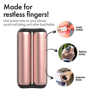 ONO Roller - Handheld Fidget Toy for Adults | Help Relieve Stress, Anxiety, Tension | Promotes Focus, Clarity | Compact, Portable Design (Full Size/Aluminum, Rose Gold)