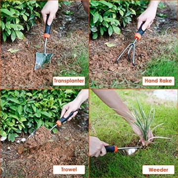 LANNIU 9 Piece Stainless Steel Garden Tool Set