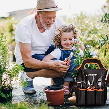 LANNIU 9 Piece Stainless Steel Garden Tool Set