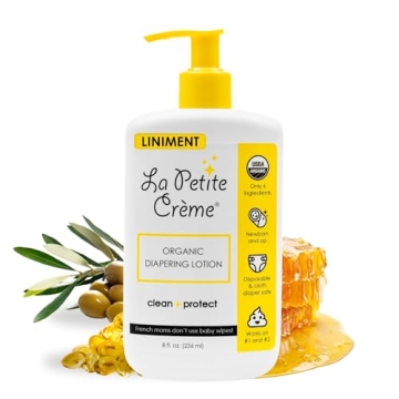 La Petite Creme French Premium Diapering Lotion - Diaper Cream Alternative to Baby Wipes - Gentle Mo...