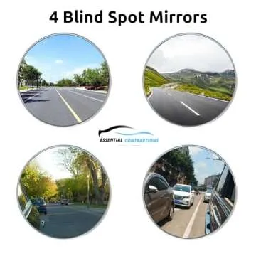 Blind Spot Mirrors 4 Pack-2 Inch Round Rear View Convex Mirror for Cars/SUVs/Motorcycles/Trucks/Trailers/Snowmobiles/Bicycles/RVs/Boats/Golf Carts with Rust Resistant Frame-HD Real Glass