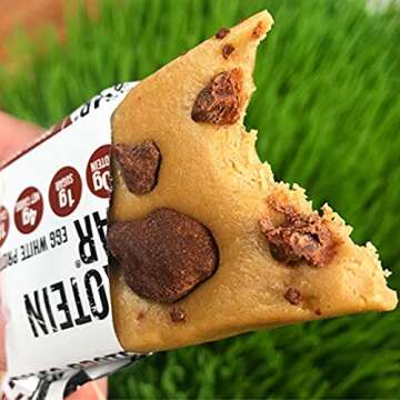 Julian Bakery Paleo Thin Protein Bar | Cookie Dough w/ Chocolate Chunks | 20g Protein | 4 Net Carbs | 12 Bars