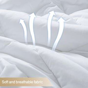 ASHOMELI Full Size Comforter,Cooling Comforter for Night Sweats,All Season Down Alternative Comforter,Duvet Insert with Corner Tabs (White,Full,82"x86")