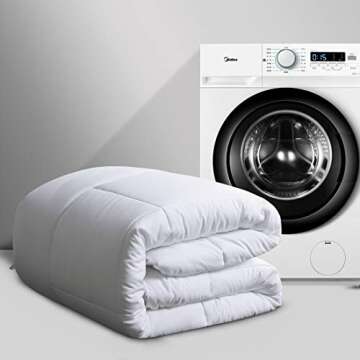 ASHOMELI Full Size Comforter,Cooling Comforter for Night Sweats,All Season Down Alternative Comforter,Duvet Insert with Corner Tabs (White,Full,82"x86")