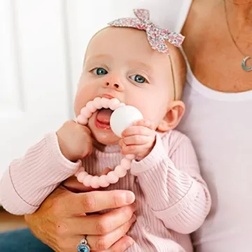 Ryan and Rose Pink Teether Rattle for Infants