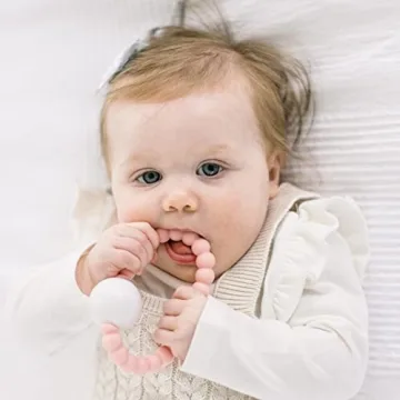 Ryan and Rose Pink Teether Rattle for Infants