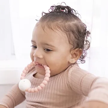 Ryan and Rose Pink Teether Rattle for Infants