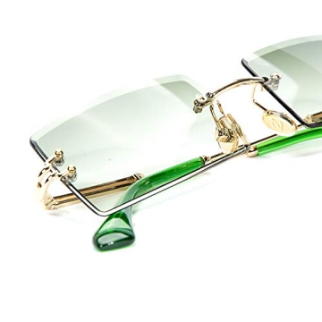 Luxury Gold Rimless Sunglasses for Retro Style Lovers