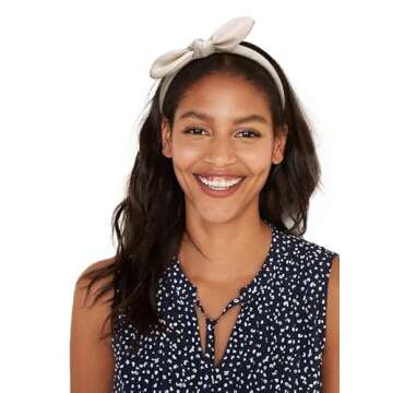 Huachi Bow Headbands for Girls Women Cute Christmas Turban Headwrap Polka Dot Vintage Plastic with Bunny Ears Hair Accessories, 6 Color (headband-4)