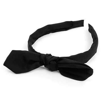 Huachi Bow Headbands for Girls Women Cute Christmas Turban Headwrap Polka Dot Vintage Plastic with Bunny Ears Hair Accessories, 6 Color (headband-4)