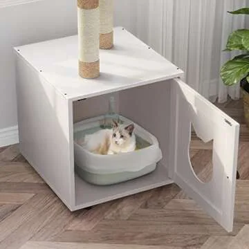 Stylish FavePaw Cat Litter Box Enclosure with Tree Tower